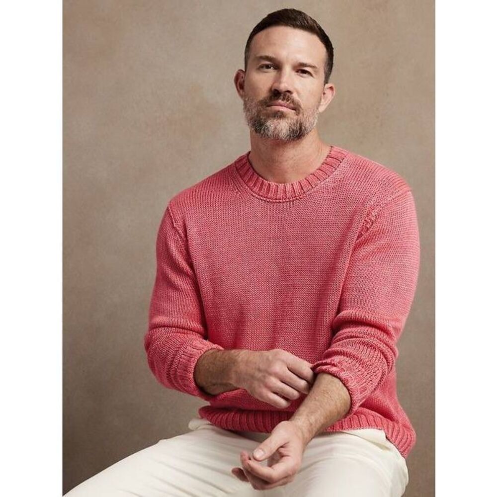Banana Republic Inland 3 Gauge Linen Crewneck Sweater Sz. M